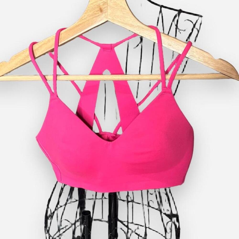 All In Motion Womens Hot Pink Strappy Racerback Sports Bra Size XS Workout Top